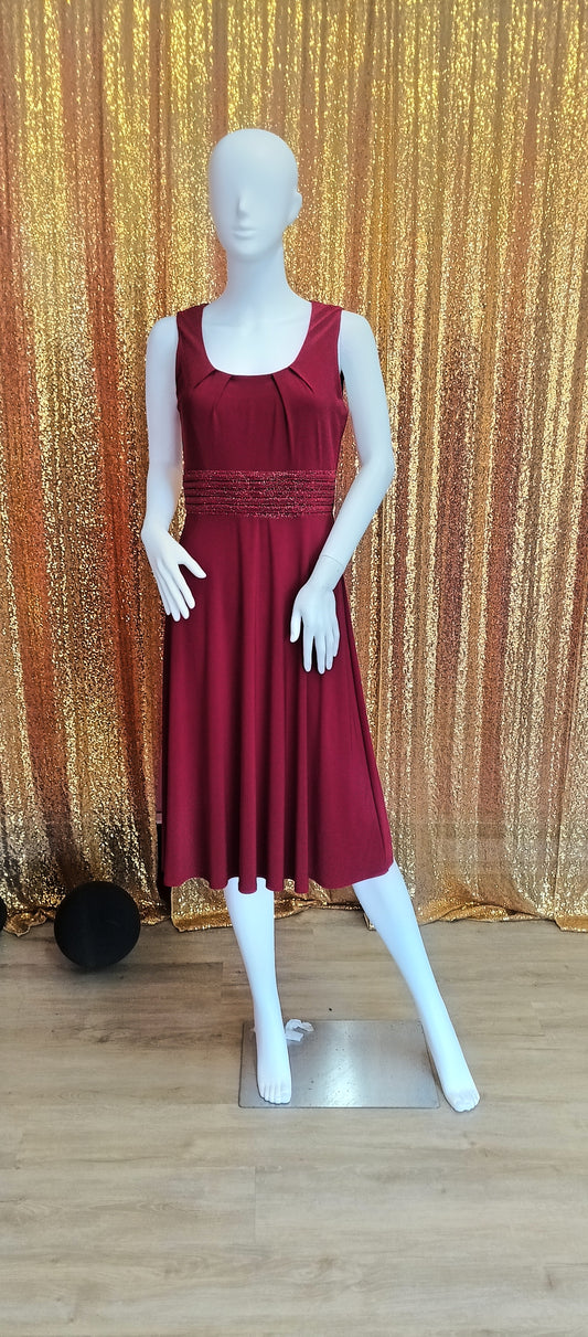 Red tea length formal dress