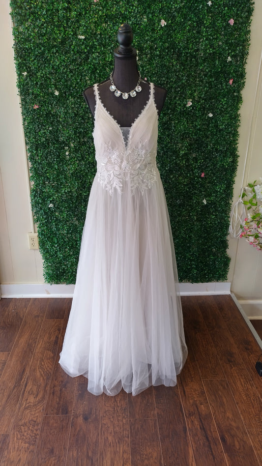 Floral chiffon Ball gown Bridal Dress