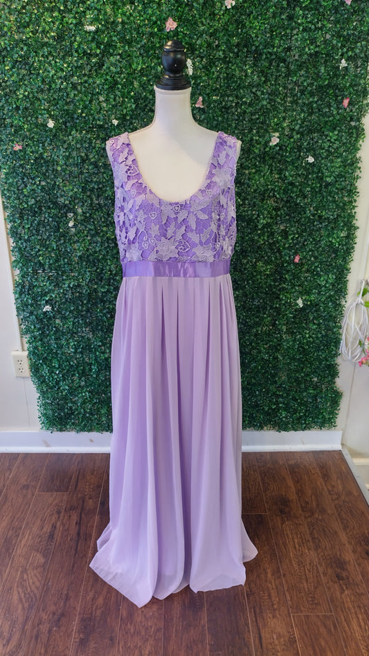 Lavender Floral chiffon bridesmaids dress