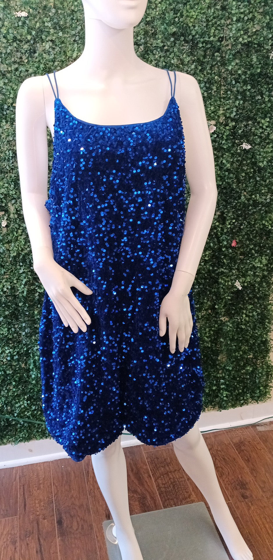 Plus size Royal Blue sequin hoco