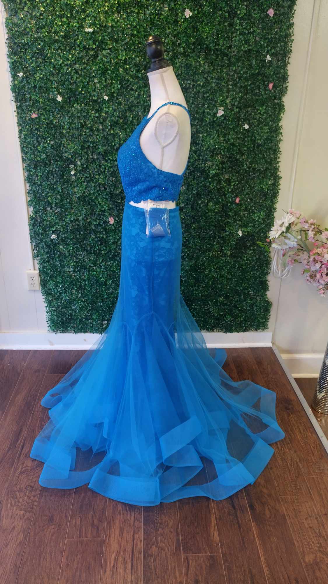 Blush collection ocean blue 2 piece mermaid prom dress