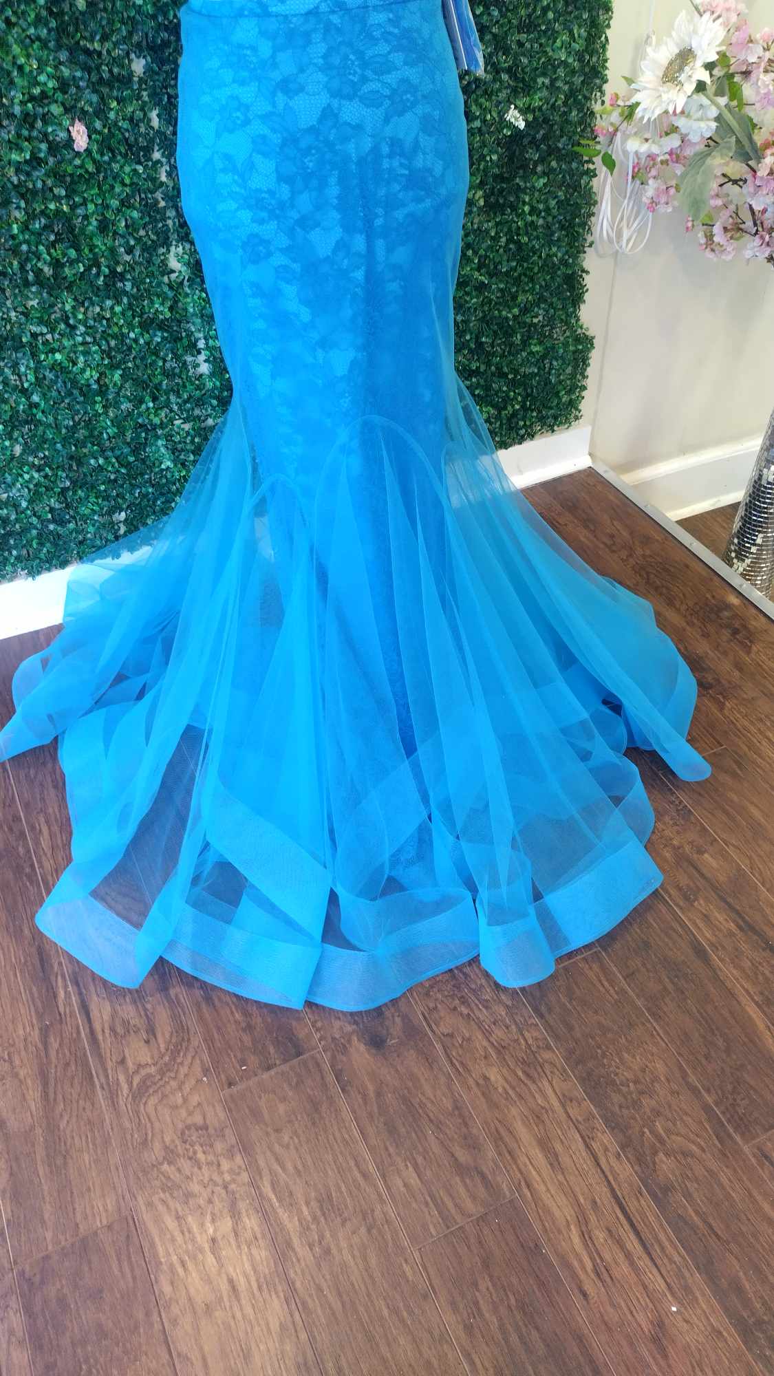 Blush collection ocean blue 2 piece mermaid prom dress