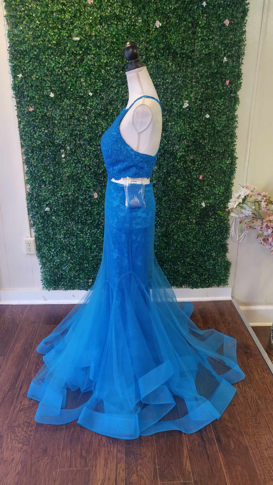 Blush collection ocean blue 2 piece mermaid prom dress