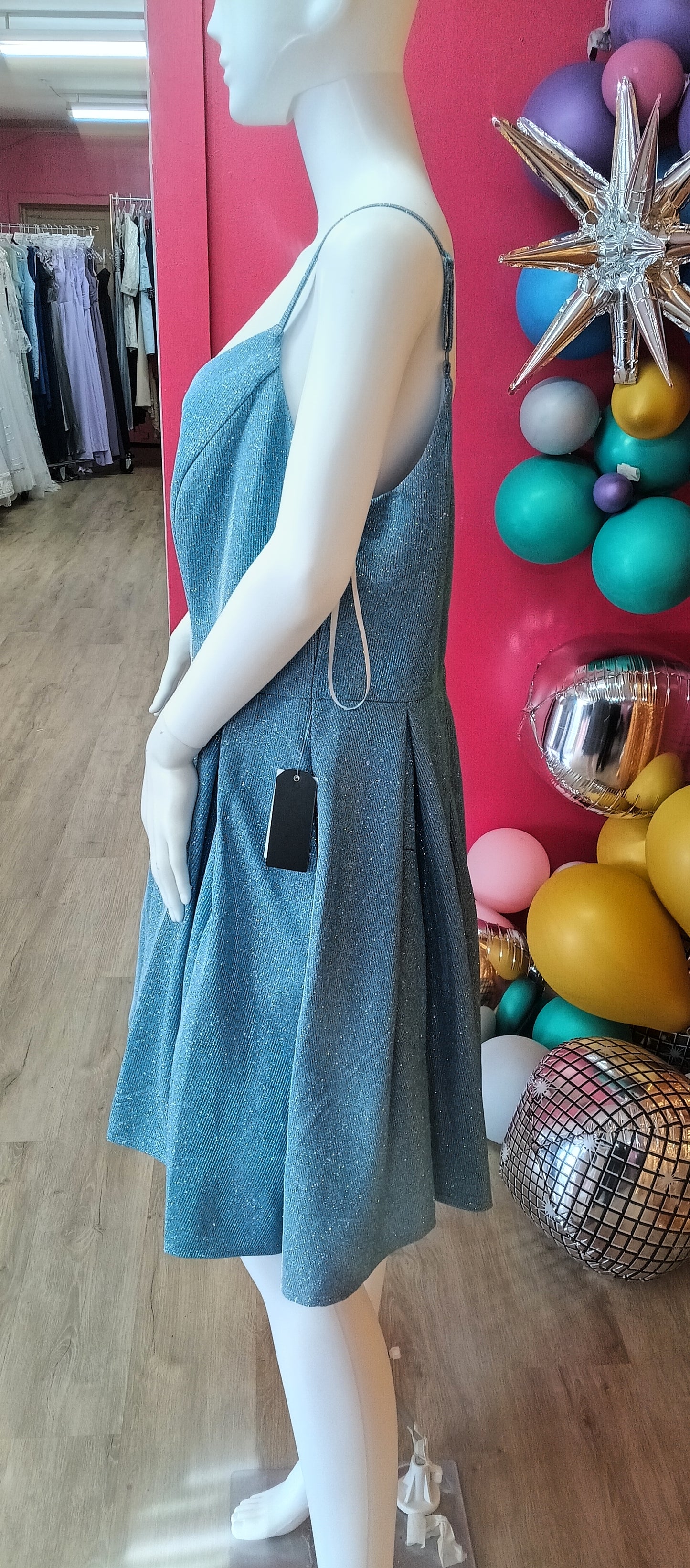 Plus size sparkly blue fit and flare