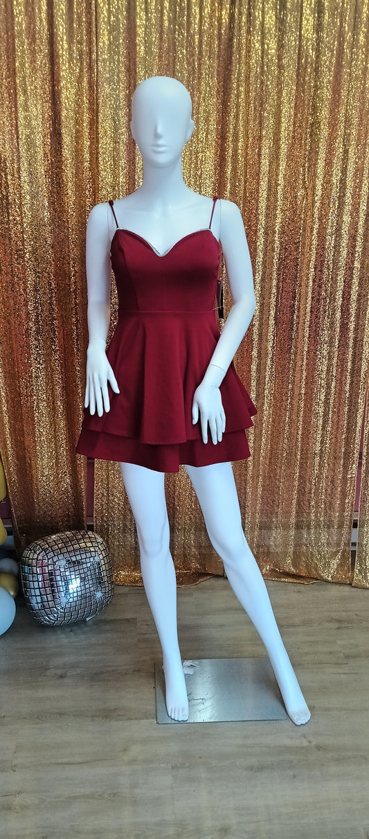 Red sweetheart fit and flare