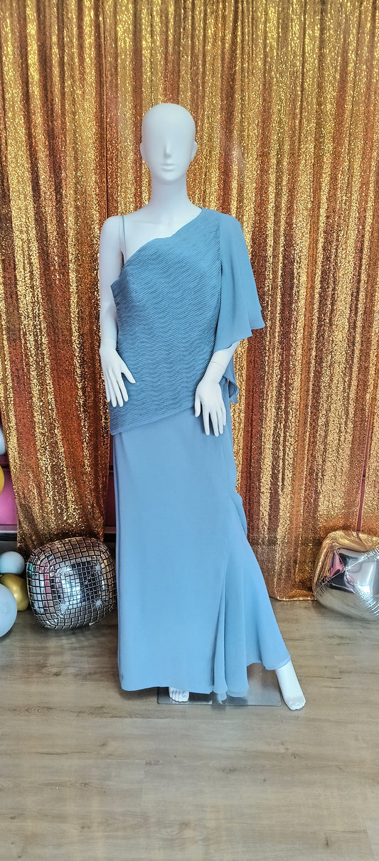 Ipani blue one shoulder formal dress