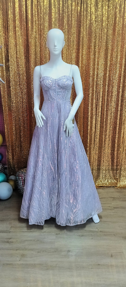 Say yes to the prom dress lilac sequin ball gown
