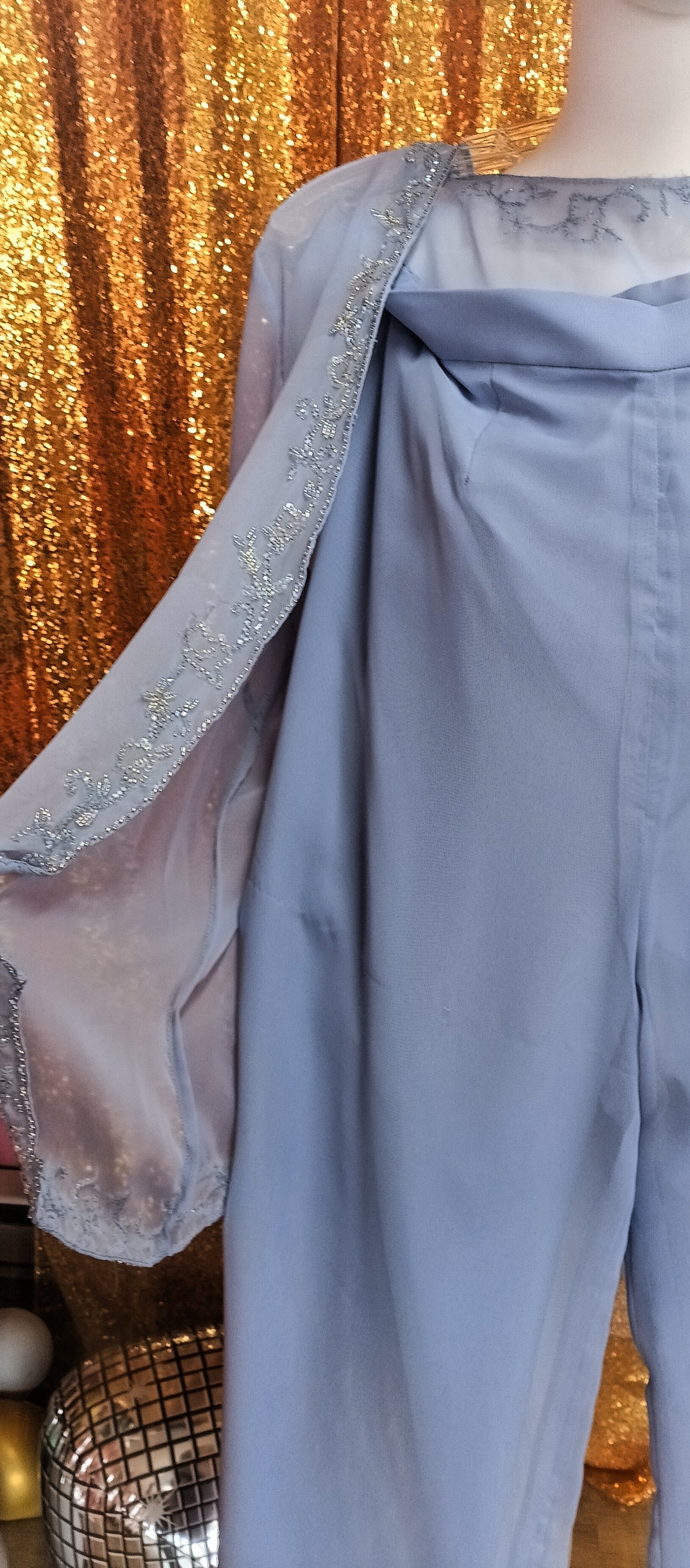 Periwinkle formal 2 piece pant and jacket set