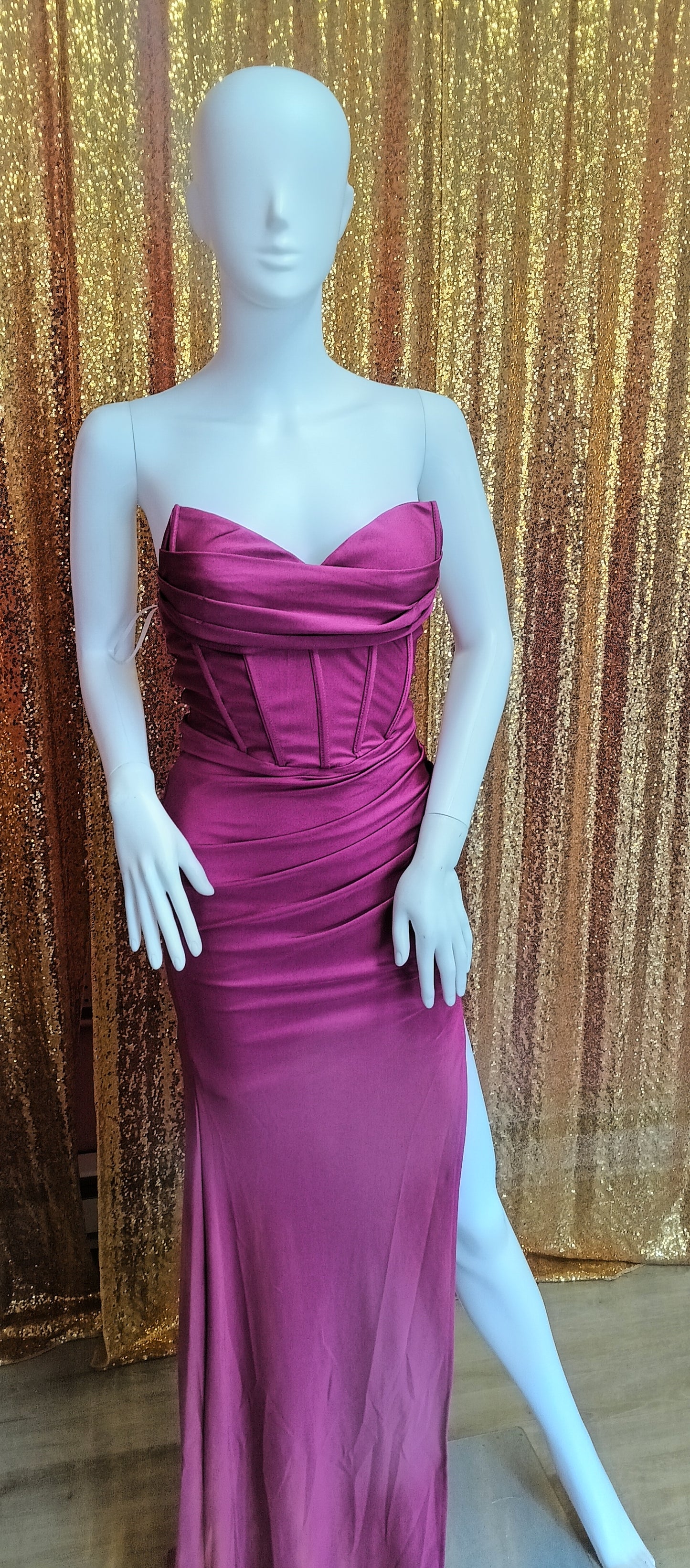 2025 Hot Pink Satin Couture