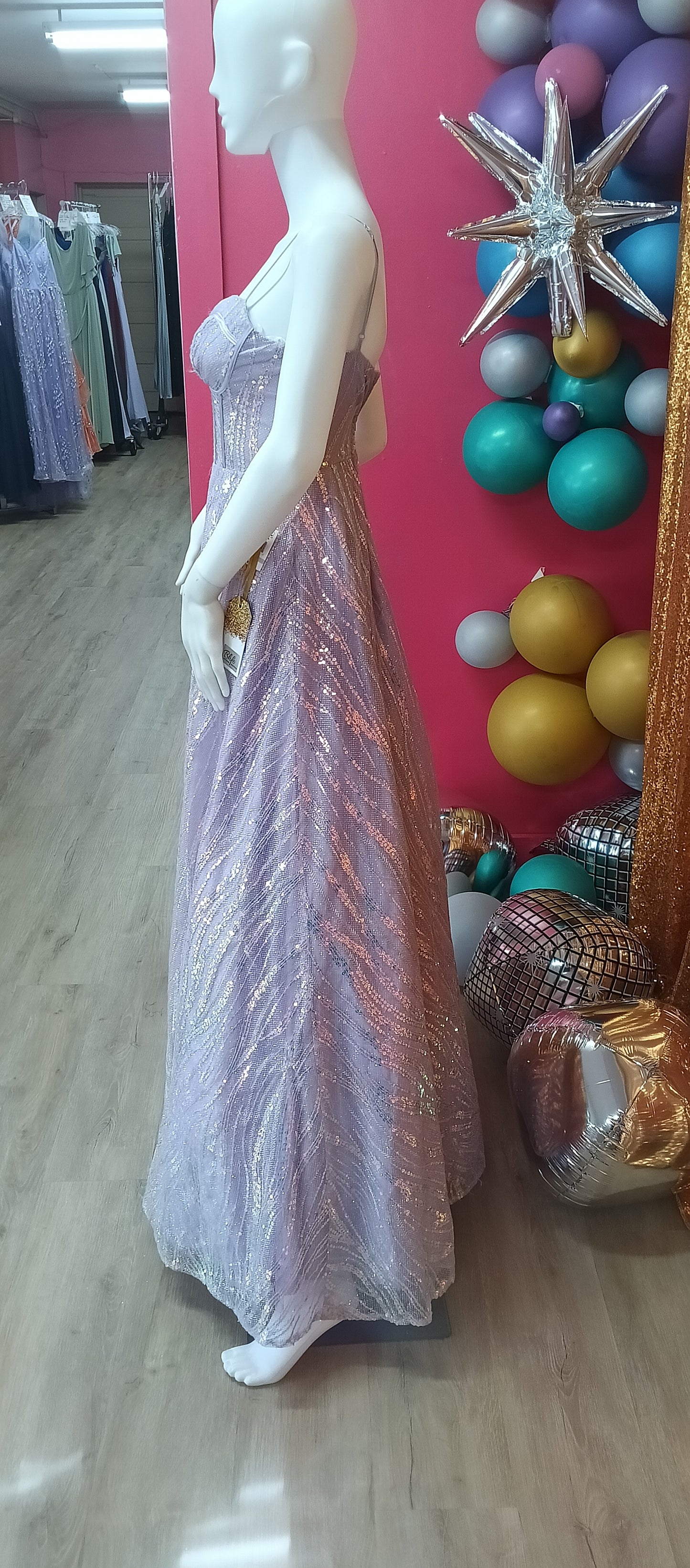 Say yes to the prom dress lilac sequin ball gown