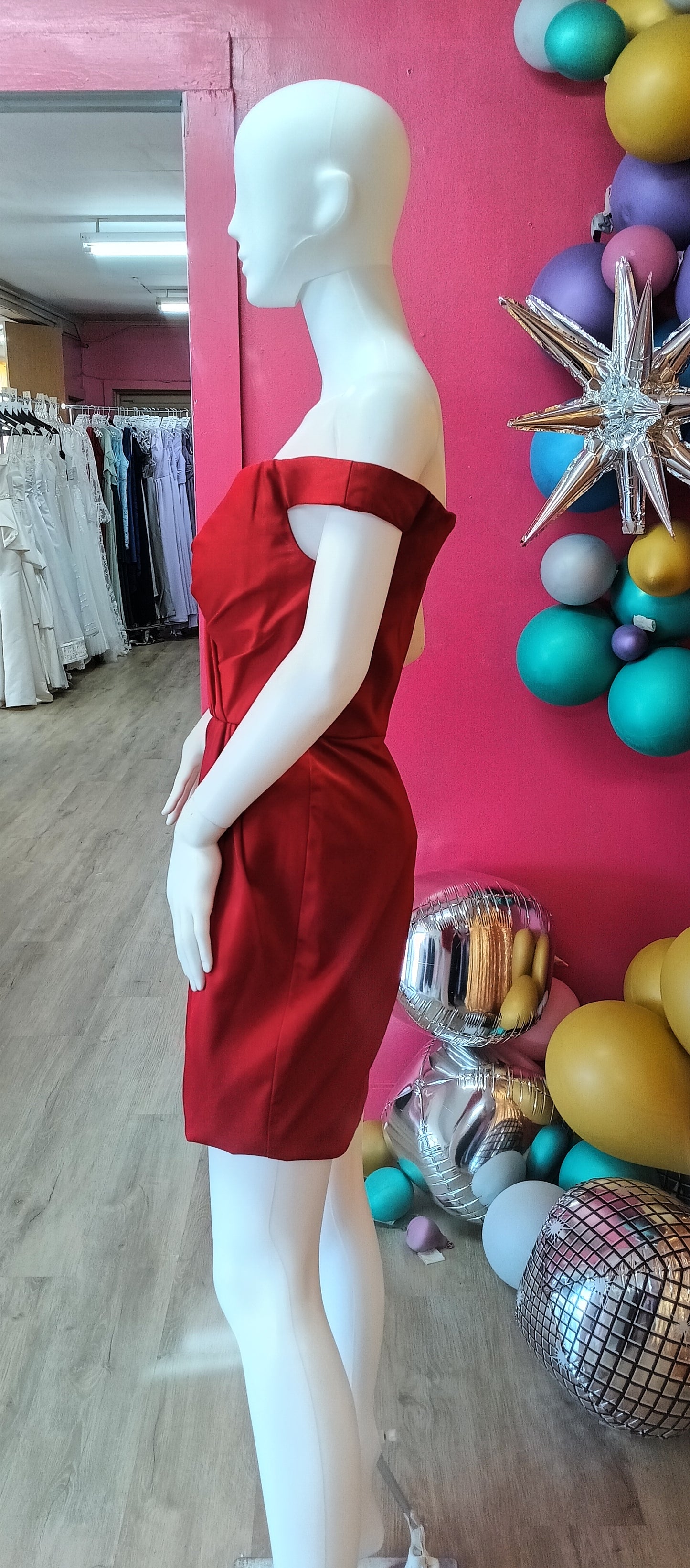 JVN By Jovanni off shoulder red hoco