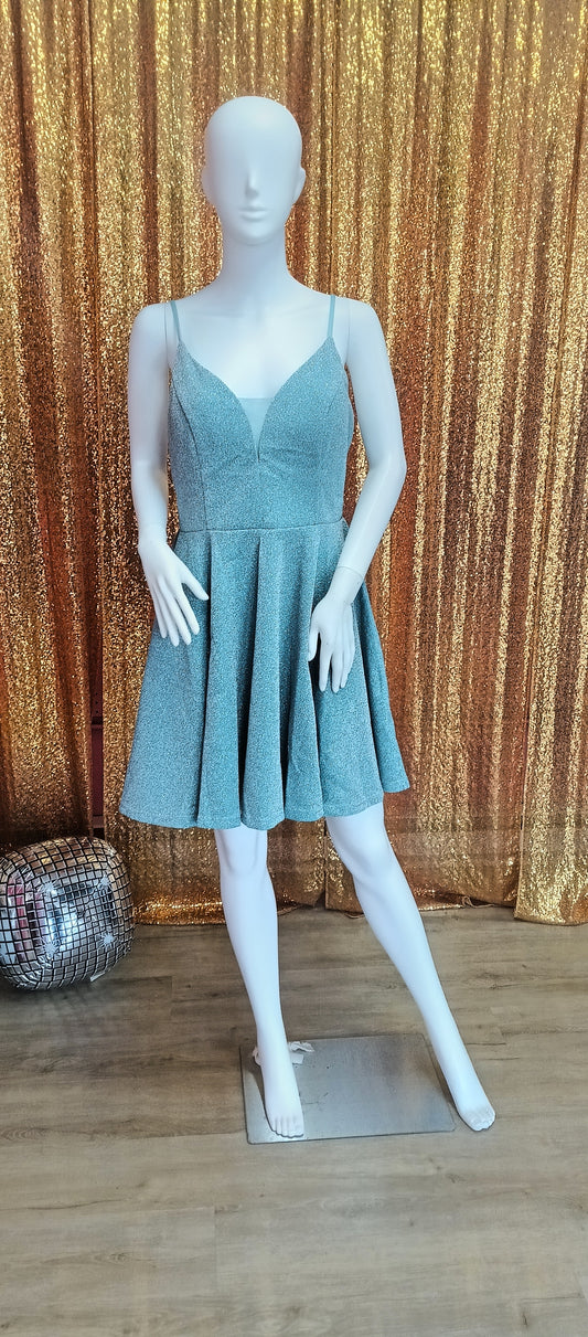 Baby blue sweetheart fit and flare
